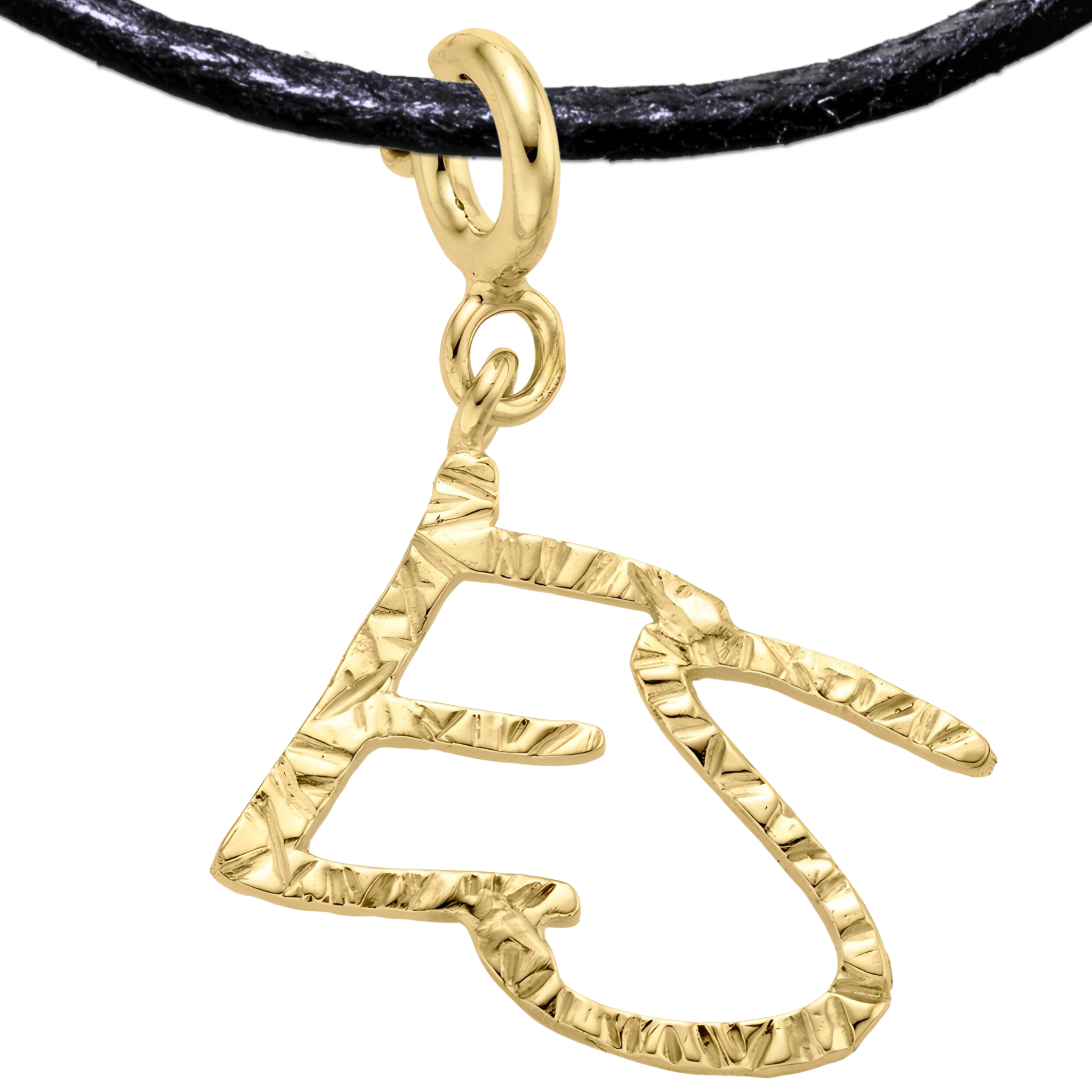 ES Pronoun 925 Sterling Silver Charm Necklace with Spring Clasp (Gold Plated)