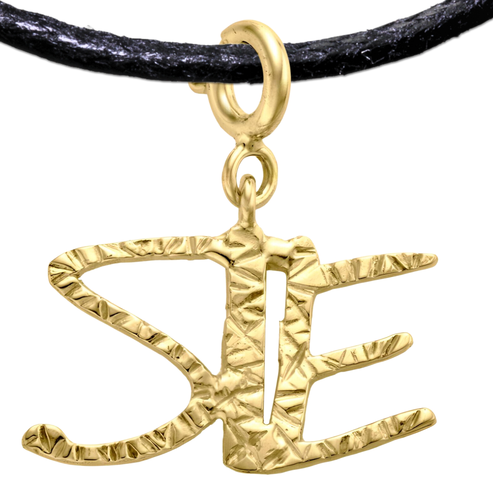 SIE Pronoun 925 Sterling Silver Charm Necklace with Spring Clasp (Gold Plated)