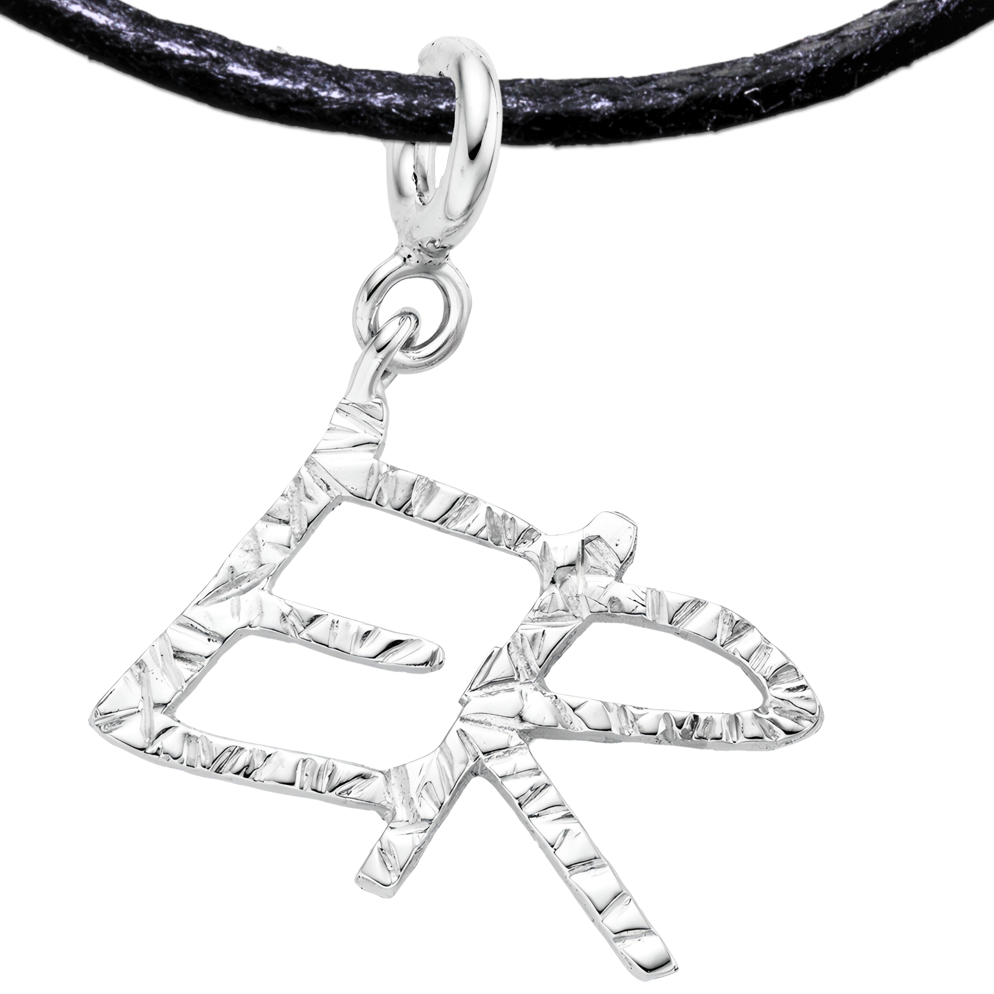 ER Pronoun 925 Sterling Silver Charm Necklace with Spring Clasp (Platinum Plated)