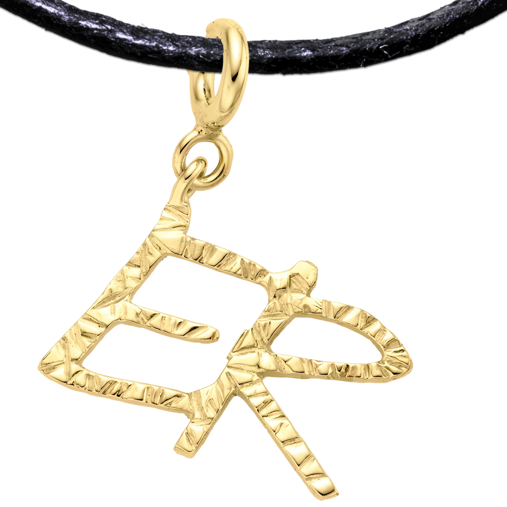 ER Pronoun 925 Sterling Silver Charm Necklace with Spring Clasp (Gold Plated)