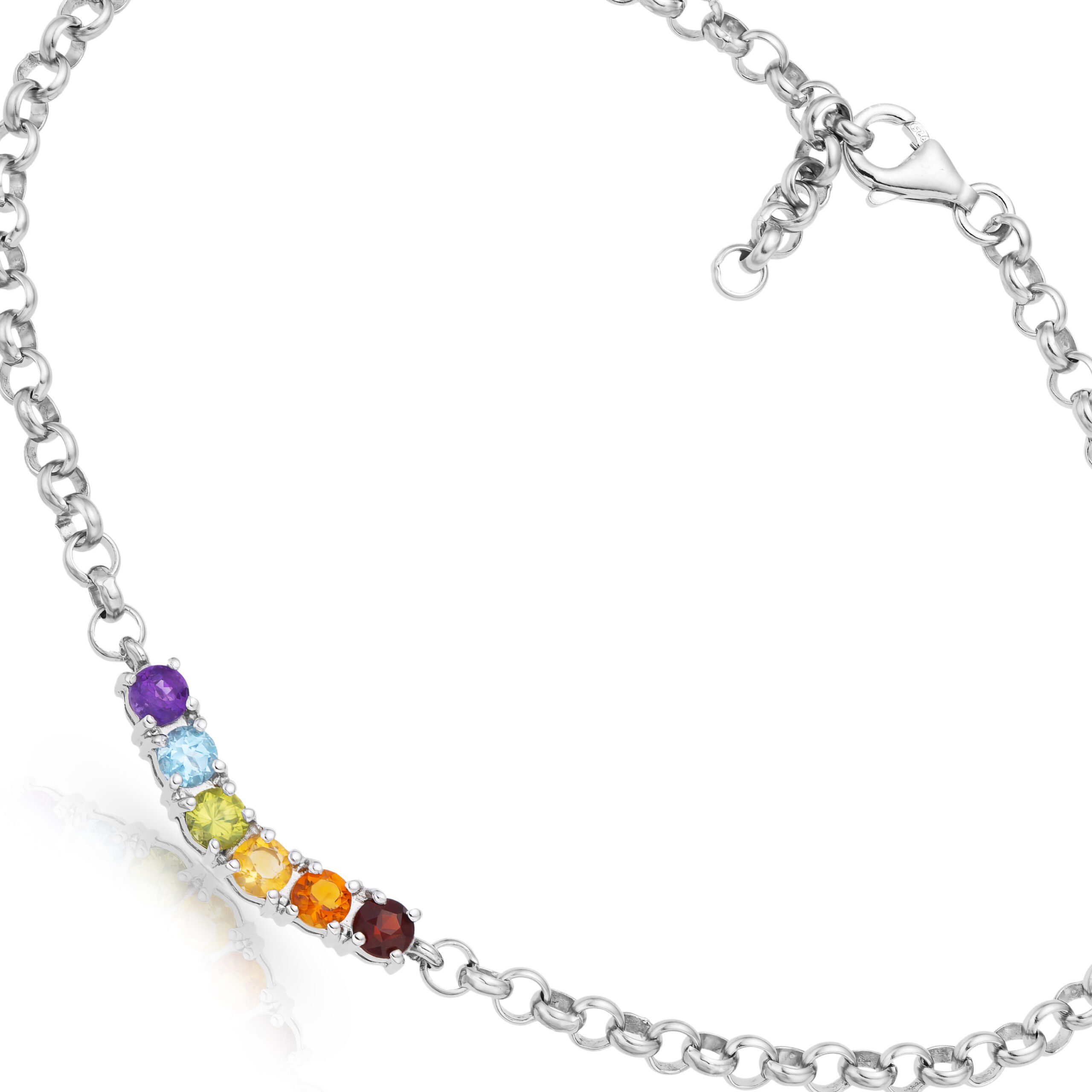 LGBTQIA+ Bracelet 925 Sterling Silver (Platinum Plated, 1/8-inch PRIDE Chain) – Arch 6 Gems