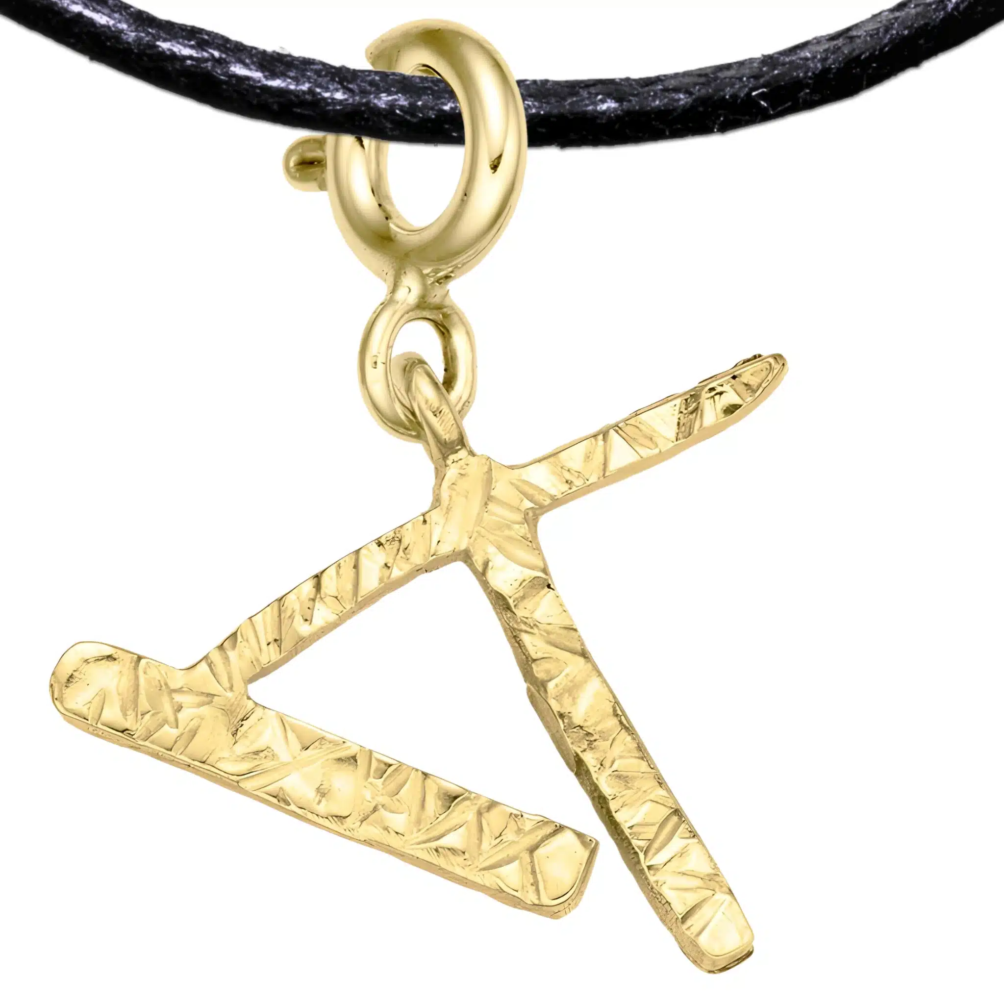 IT Pronoun 925 Sterling Silver Charm Necklace with Spring Clasp (Gold Plated)