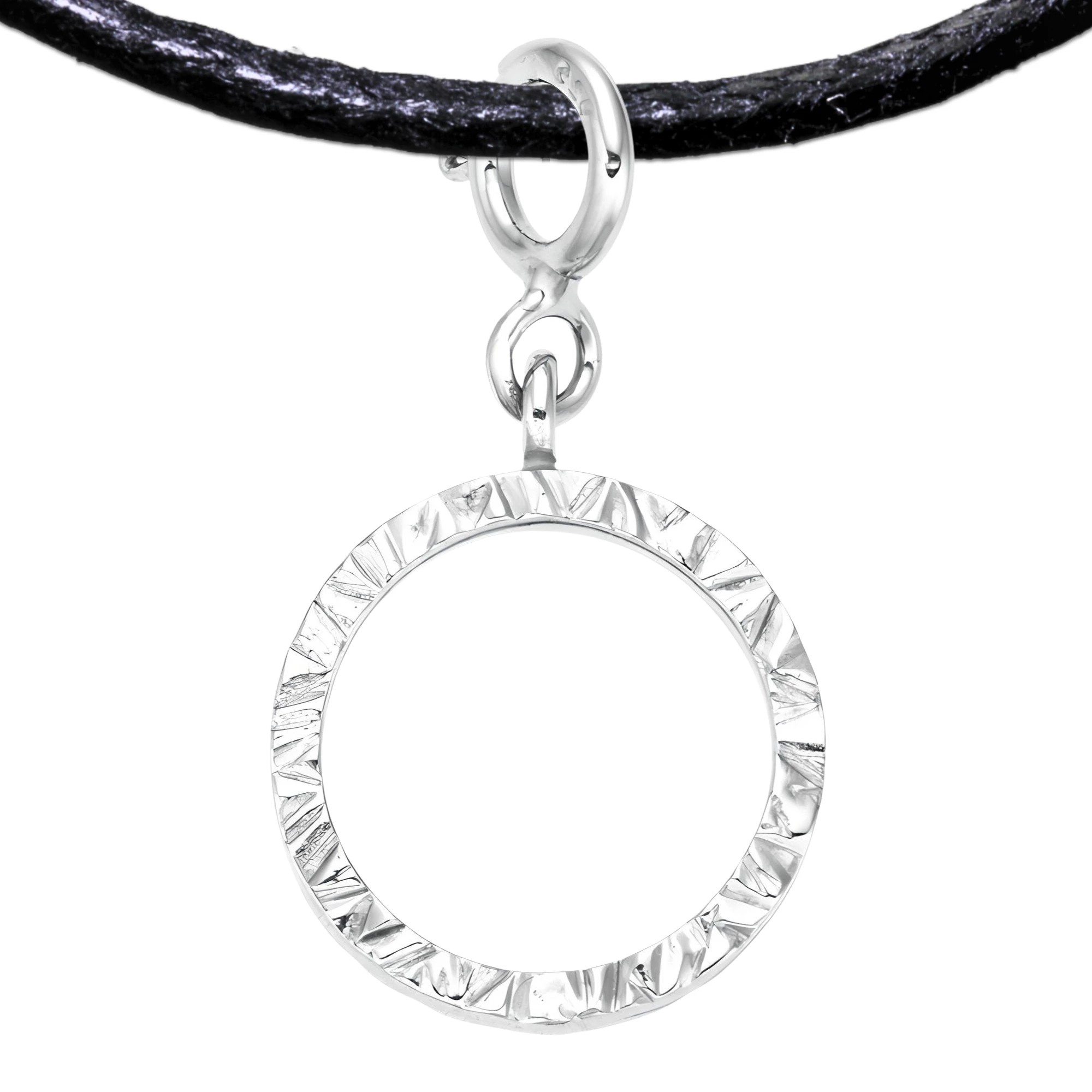 Asexual 925 Sterling Silver Charm Necklace with Spring Clasp (Platinum Plated)
