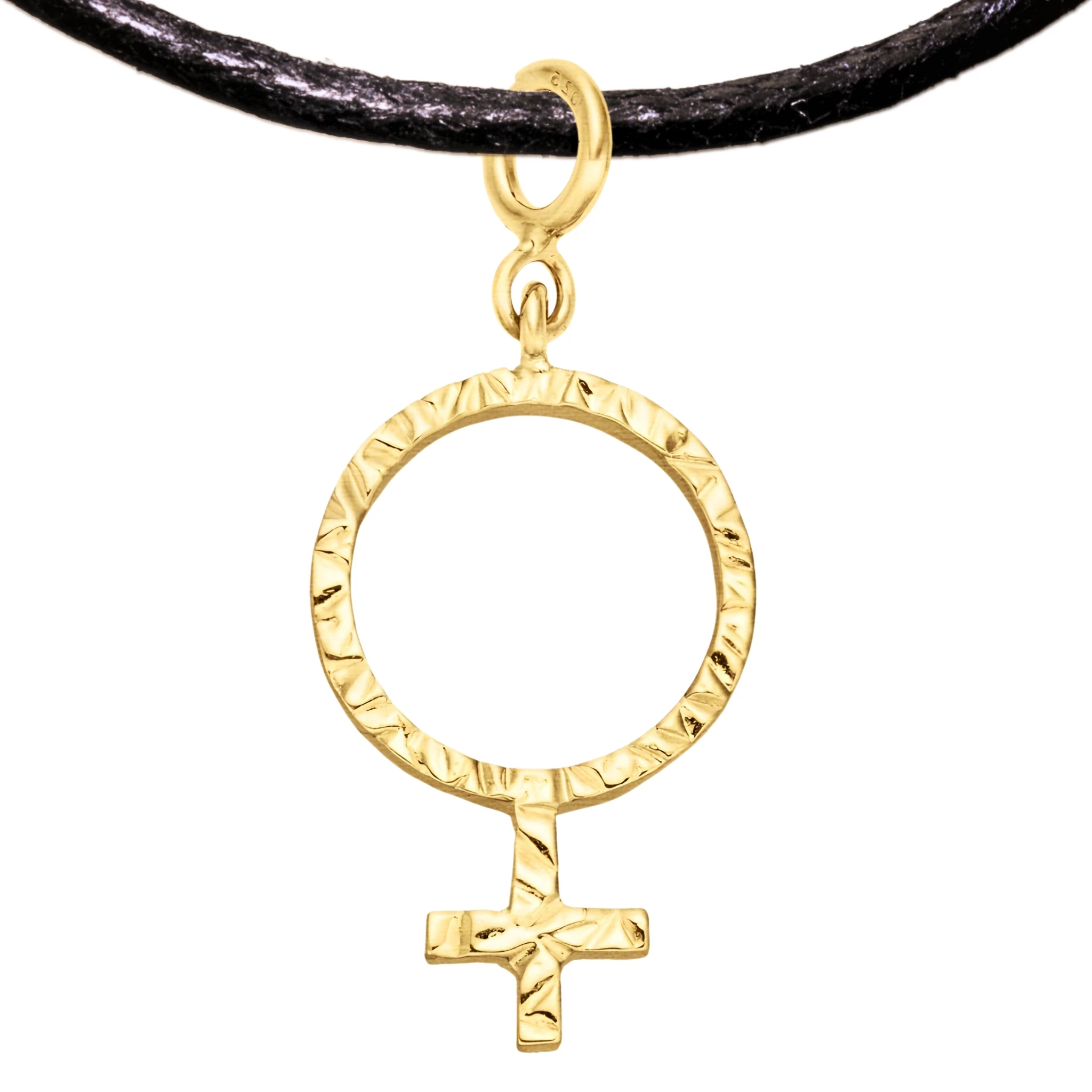Female Venus 925 Sterling Silver Charm Necklace with Spring Clasp (Gold Plated)