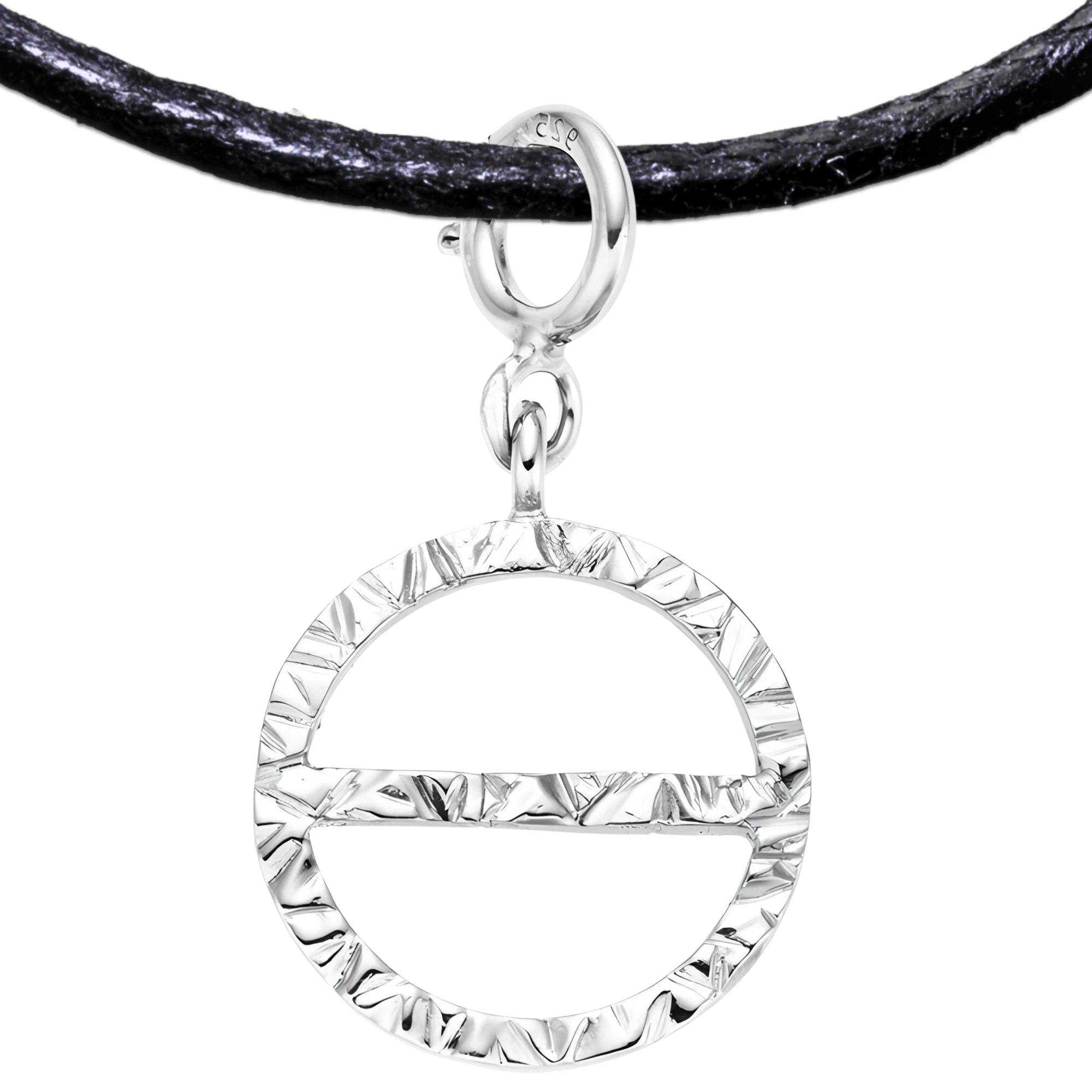 Agender 925 Sterling Silver Charm Necklace with Spring Clasp (Platinum Plated)