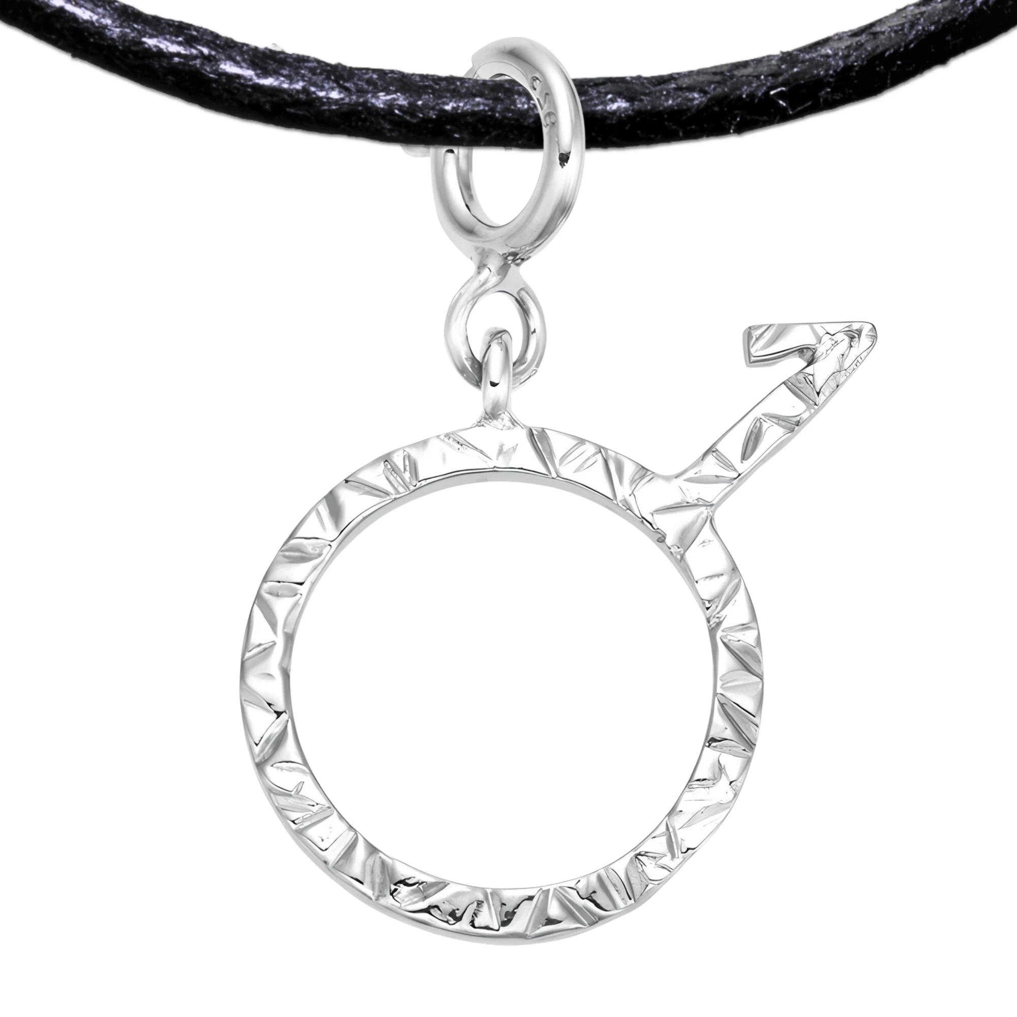 Demiboy 925 Sterling Silver Charm Necklace with Spring Clasp (Platinum Plated)