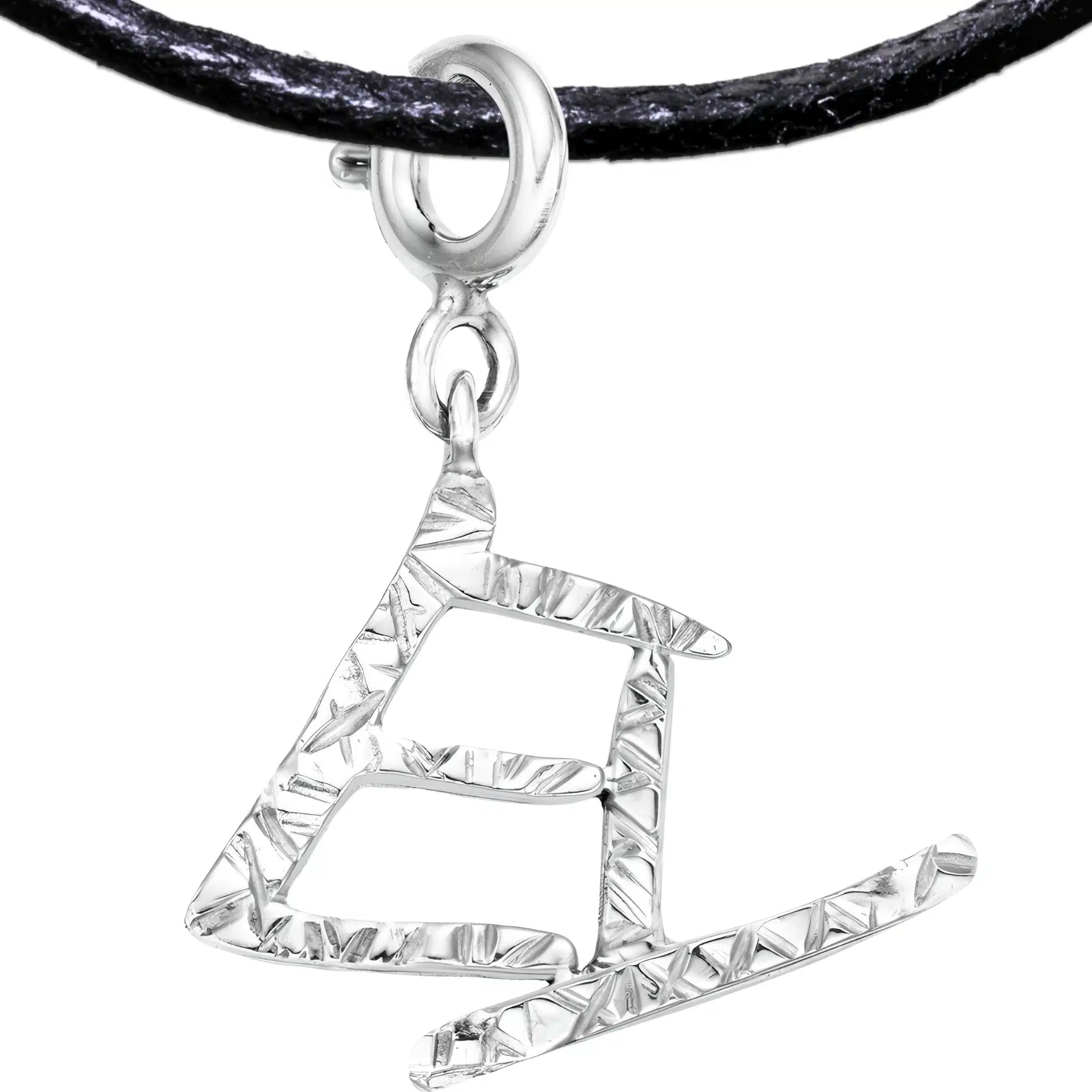 EY Pronoun 925 Sterling Silver Charm Necklace with Spring Clasp (Platinum Plated)