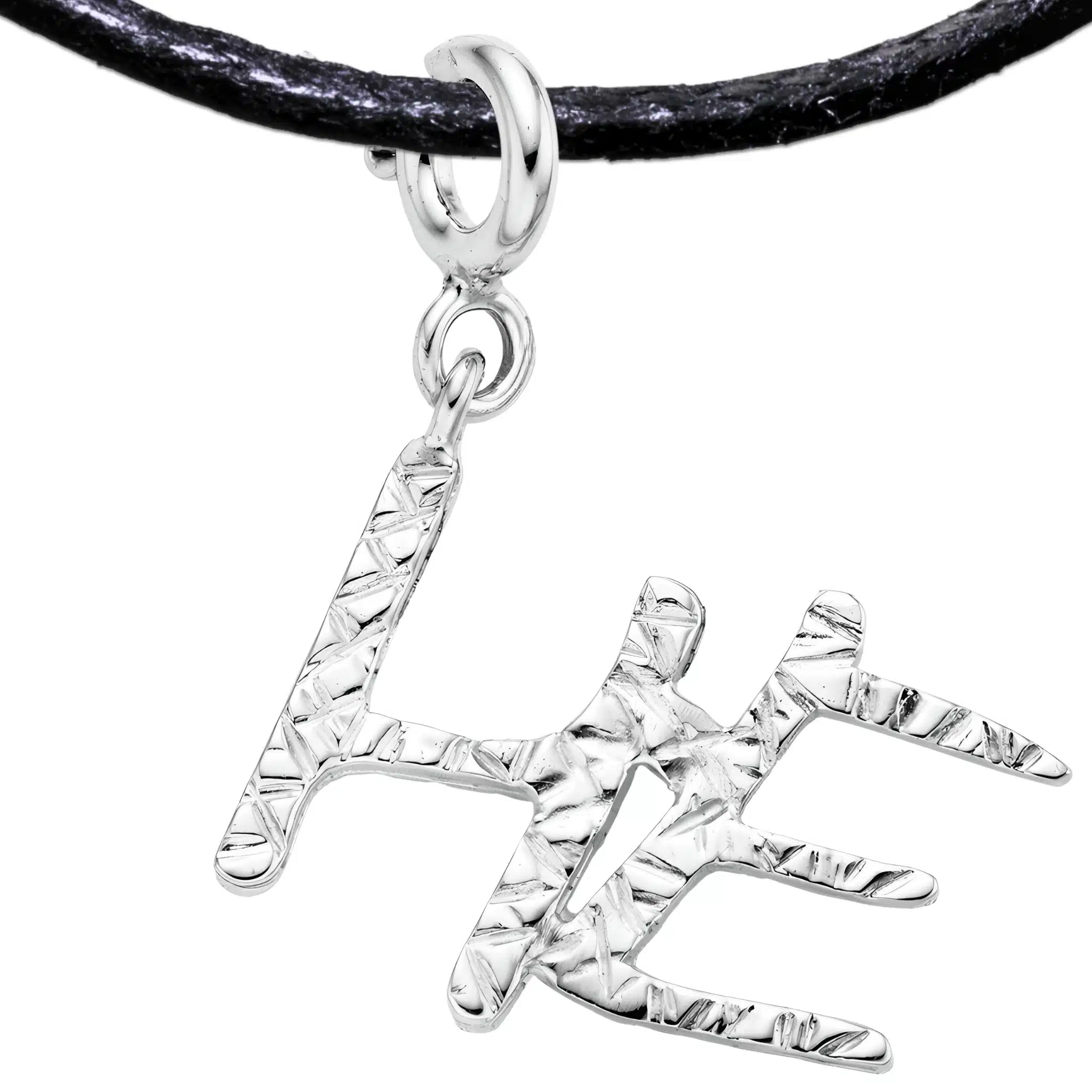 HE Pronoun 925 Sterling Silver Charm Necklace with Spring Clasp (Platinum Plated)