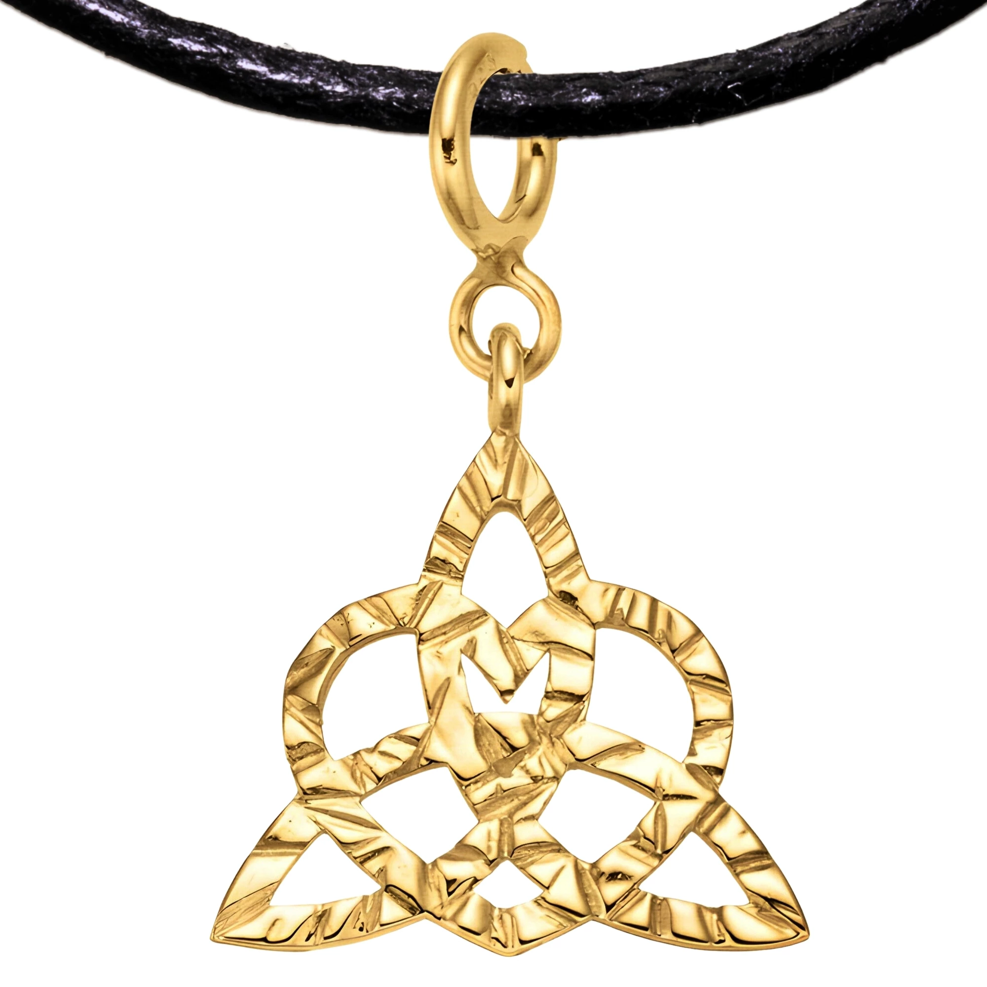 Celtic Knot 925 Sterling Silver Charm Necklace with Spring Clasp – Small (Gold Plated)